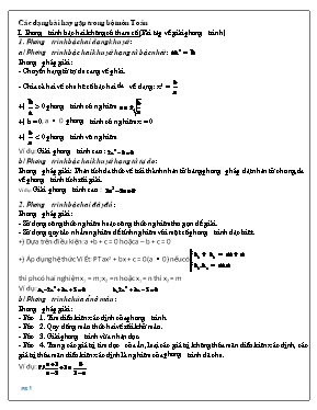 Các dạng bài hay gặp trong bộ môn Toán